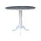International Concepts Round 36 in Rd Extend Dining Table, 4 X-back Bar Ht Stools, White/Heather Gray, 36 W, 48 L, 41.3 in H K05-36RXT-6B-S6133-4 - alternate 3